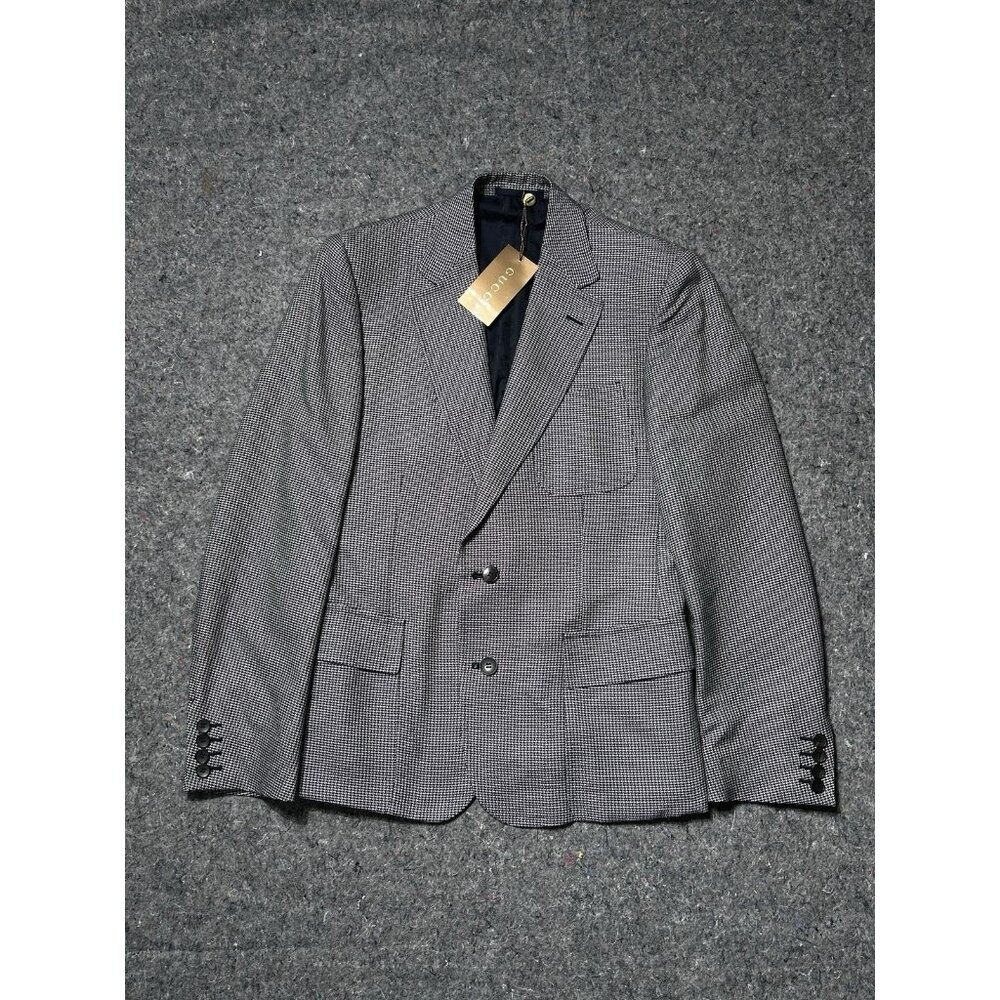 Vintage Gucci Tom Ford Era Women’s Houndstooth Blazer EU 50 R Wool Jacker Blazer